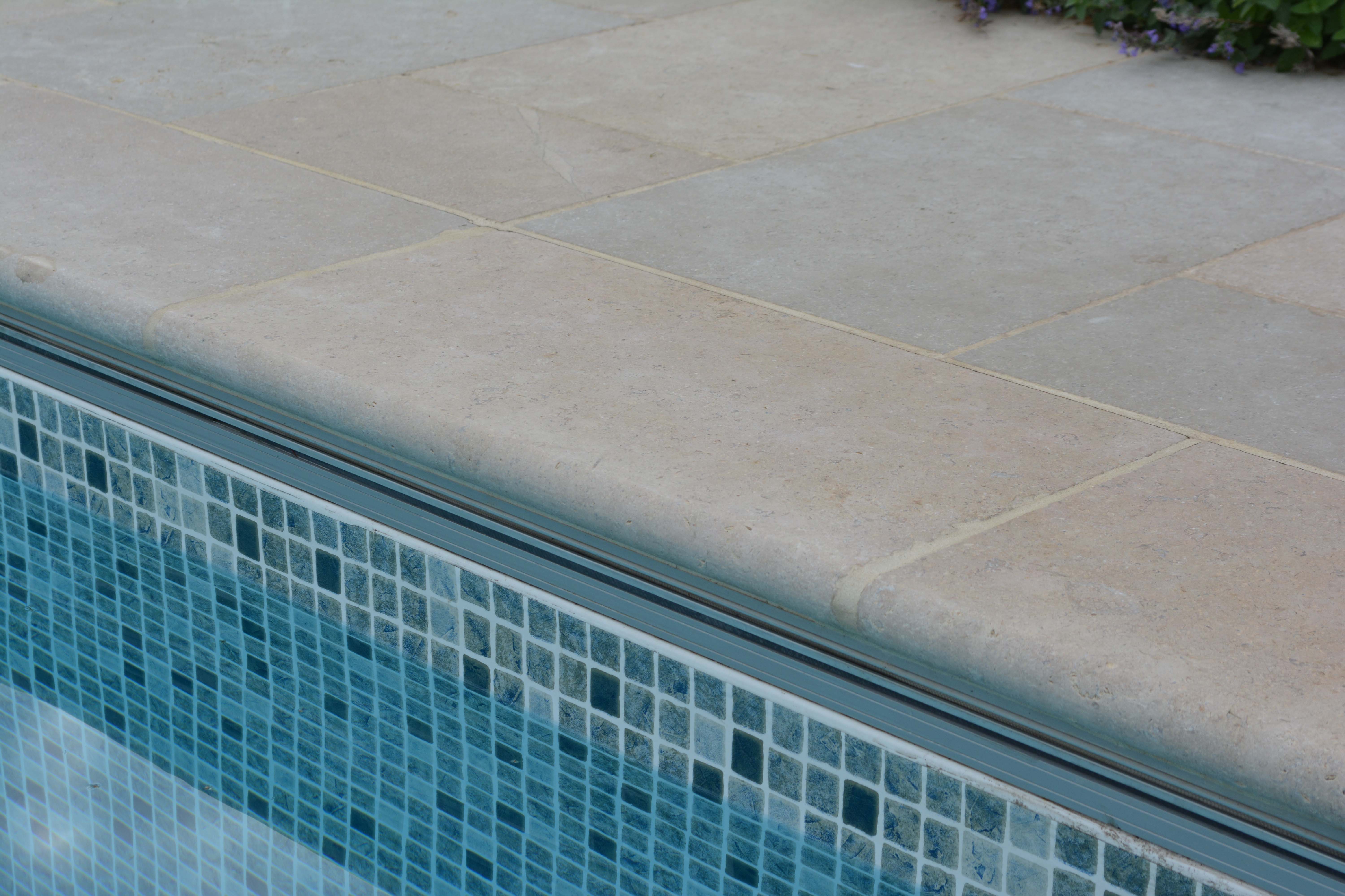 Fossil Antique Pearl swimming pool copings