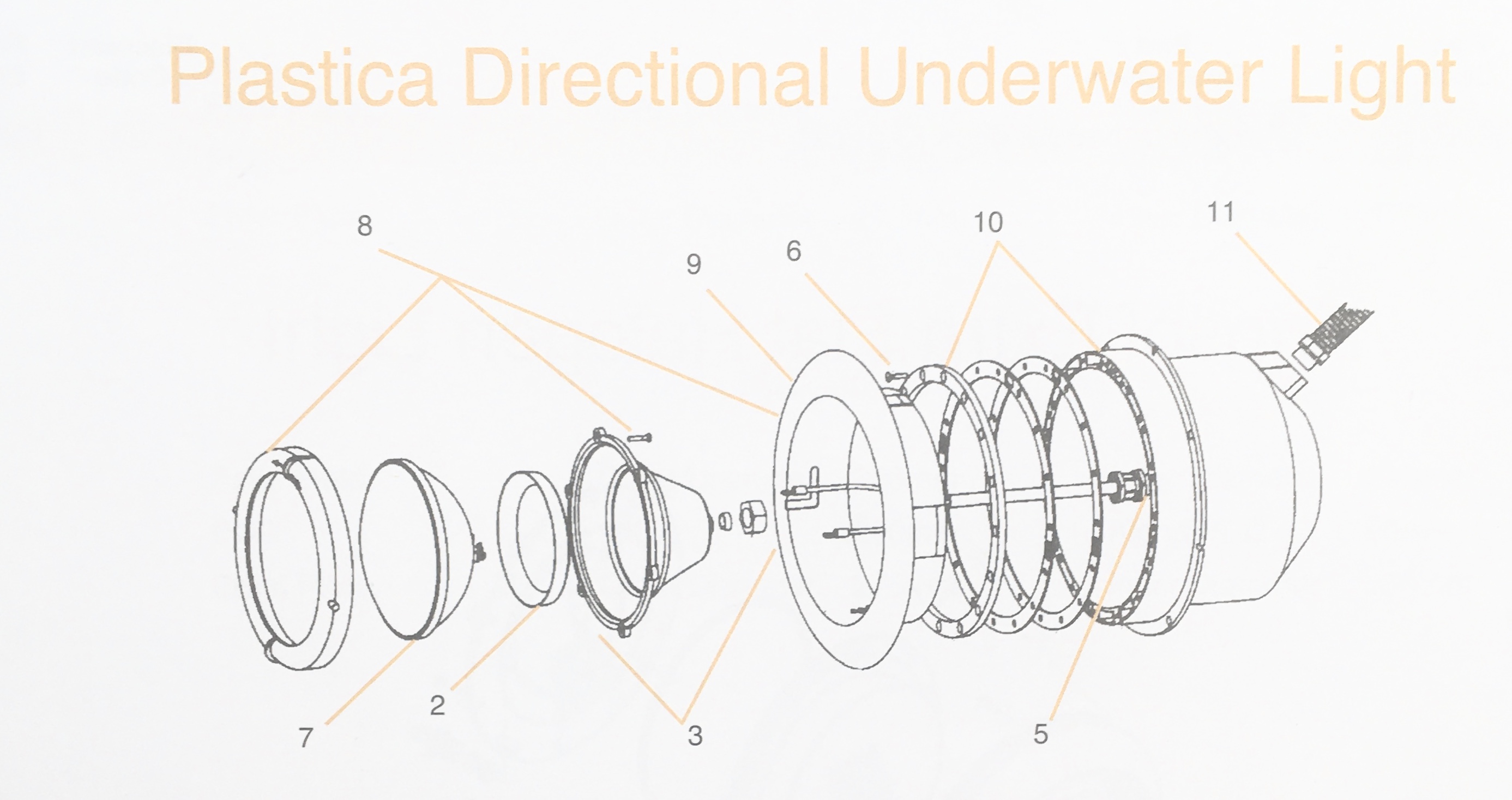 Plastica Directional Underwater Light Parts
